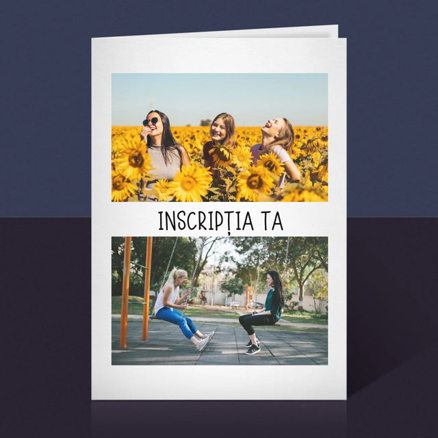 Colaj De Fotografii: 2 Fotografii Cu Inscripție - Card Cu Felicitări