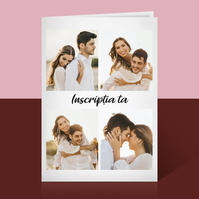 Colaj De Fotografii: 4 Fotografii Cu Inscripție - Card Cu Felicitări