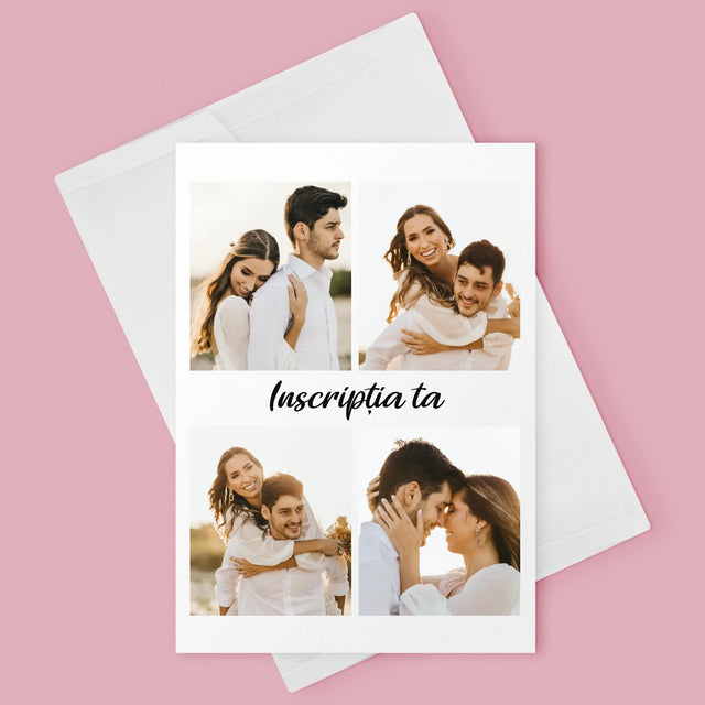 Colaj De Fotografii: 4 Fotografii Cu Inscripție - Card Cu Felicitări