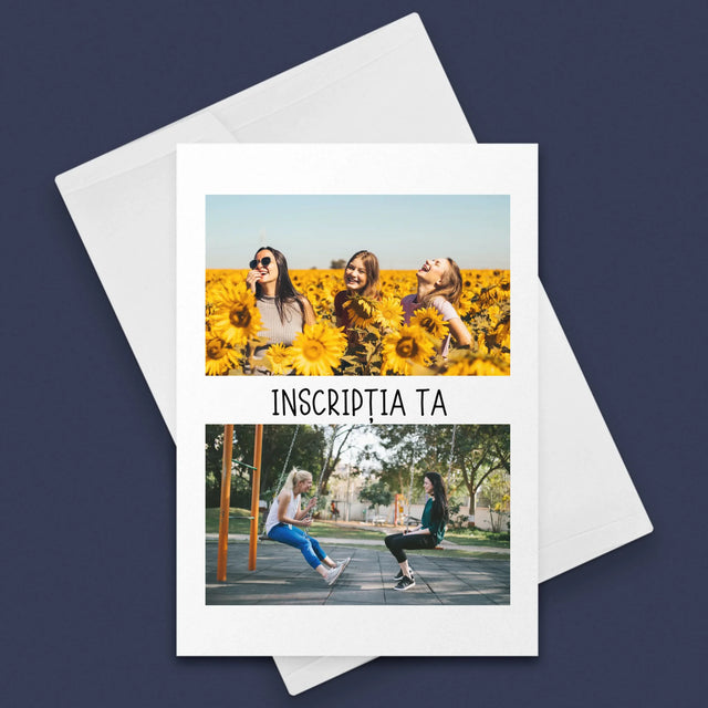 Colaj De Fotografii: 2 Fotografii Cu Inscripție - Card Cu Felicitări