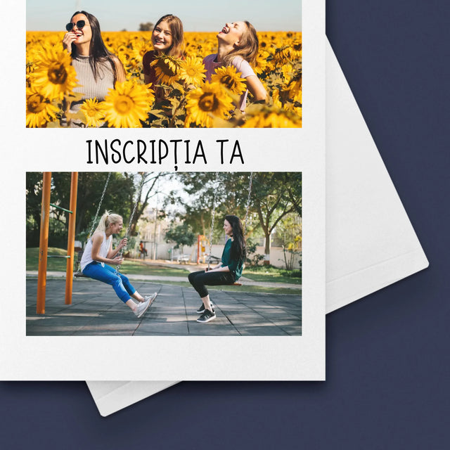 Colaj De Fotografii: 2 Fotografii Cu Inscripție - Card Cu Felicitări
