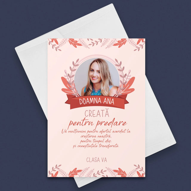 Fotografie Si Semnătură: Făcut Pentru A Preda - Card Cu Felicitări