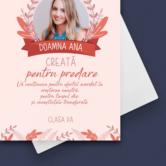 Fotografie Si Semnătură: Făcut Pentru A Preda - Card Cu Felicitări