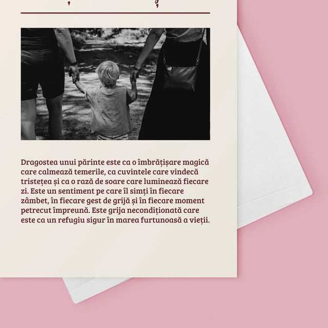 Fotografie Si Semnătură: Părinți Definiția Dragostei Lor - Card Cu Felicitări