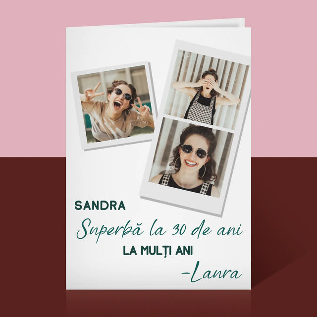 Colaj De Fotografii: Cool Femeie De Treizeci De Ani - Card Cu Felicitări
