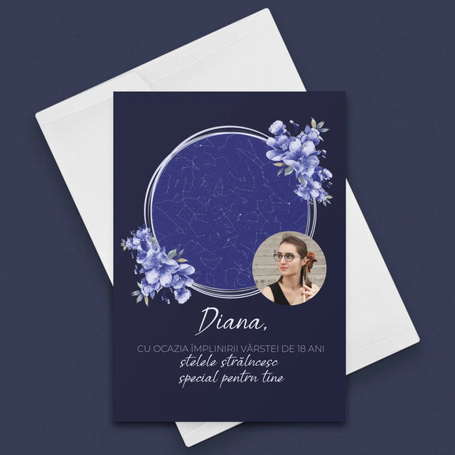 Harta Stelelor: Harta Stelelor: Stelele Strălucesc Pentru A-Ți Sărbători Ziua De Naștere - Card Cu Felicitări