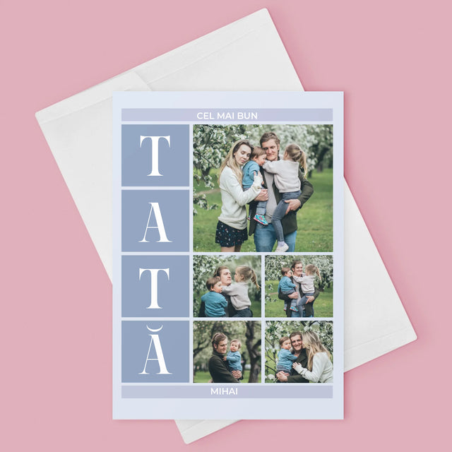 Colaj De Fotografii: Cel Mai Bun Tată - Card Cu Felicitări