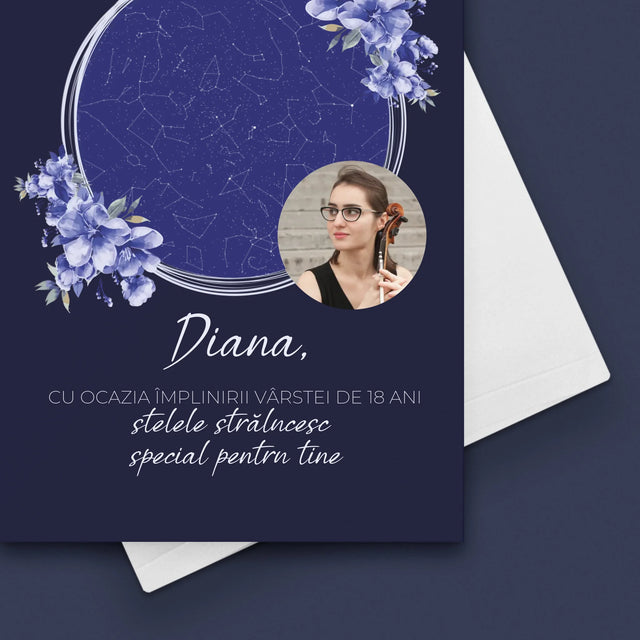 Harta Stelelor: Harta Stelelor: Stelele Strălucesc Pentru A-Ți Sărbători Ziua De Naștere - Card Cu Felicitări