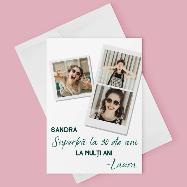 Colaj De Fotografii: Cool Femeie De Treizeci De Ani - Card Cu Felicitări