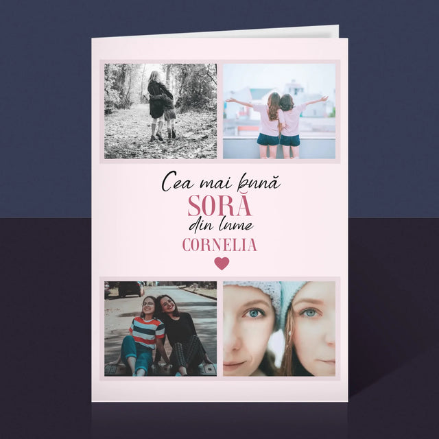 Colaj De Fotografii: Cea Mai Bună Soră - Card Cu Felicitări