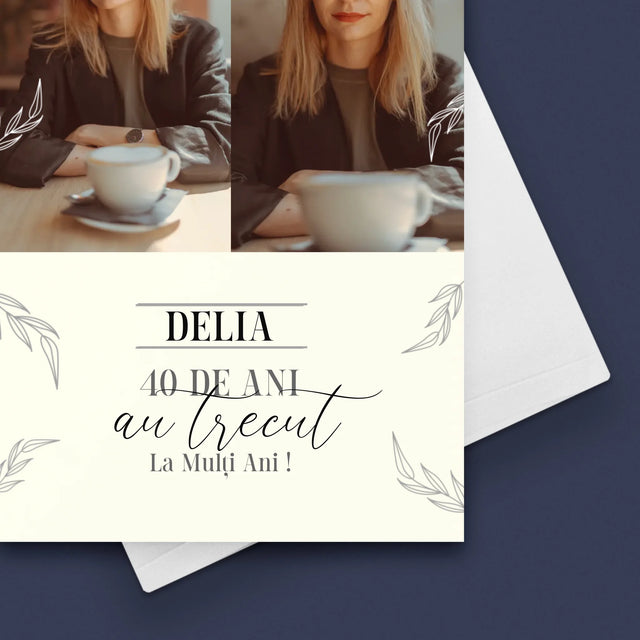 Colaj De Fotografii: Au Trecut 40 De Ani - Card Cu Felicitări
