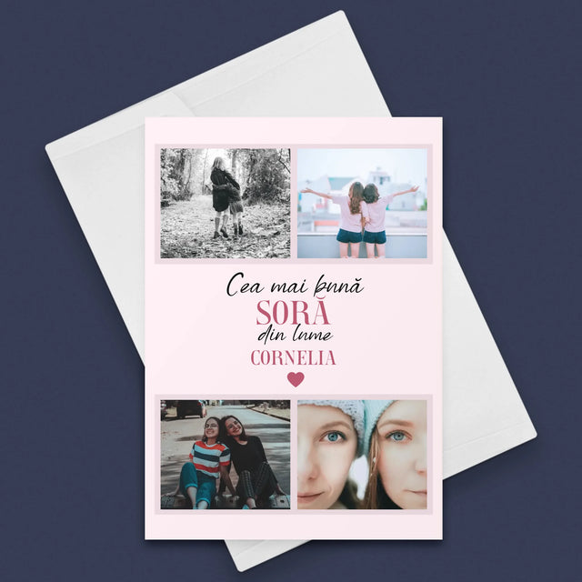 Colaj De Fotografii: Cea Mai Bună Soră - Card Cu Felicitări