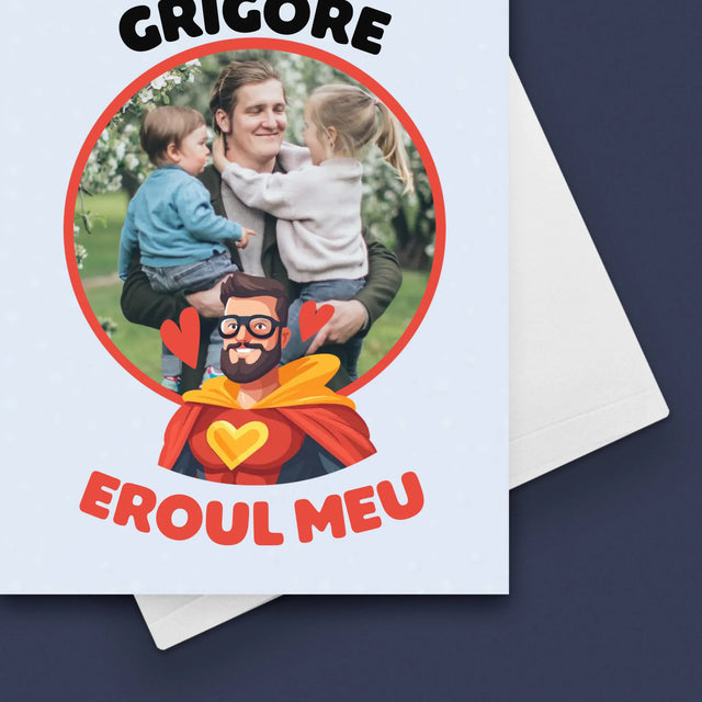 Fotografie Si Semnătură: Tată Eroul Meu - Card Cu Felicitări