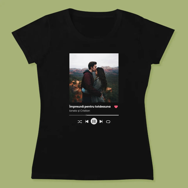 Fotografie Si Semnătură: Spotify Cu Fotografia Ta - Tricou Pentru Femei