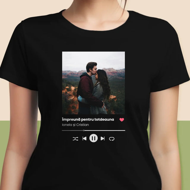 Fotografie Si Semnătură: Spotify Cu Fotografia Ta - Tricou Pentru Femei