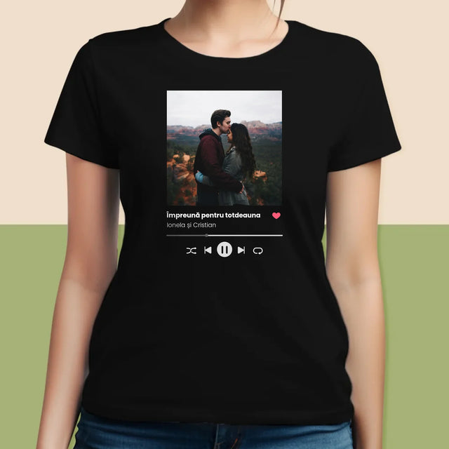 Fotografie Si Semnătură: Spotify Cu Fotografia Ta - Tricou Pentru Femei