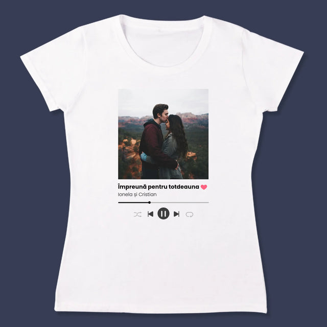 Fotografie Si Semnătură: Spotify Cu Fotografia Ta - Tricou Pentru Femei