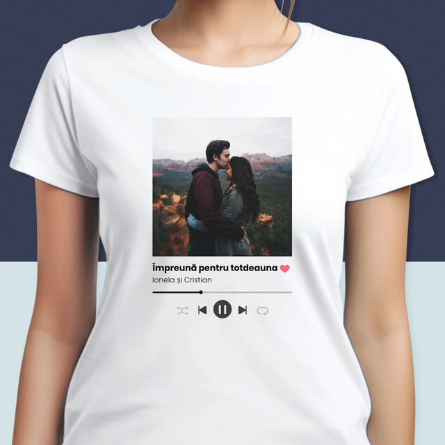 Fotografie Si Semnătură: Spotify Cu Fotografia Ta - Tricou Pentru Femei