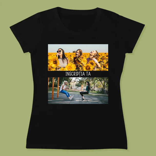 Colaj De Fotografii: 2 Fotografii Cu Inscripție - Tricou Pentru Femei