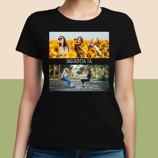 Colaj De Fotografii: 2 Fotografii Cu Inscripție - Tricou Pentru Femei