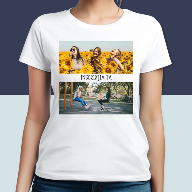 Colaj De Fotografii: 2 Fotografii Cu Inscripție - Tricou Pentru Femei