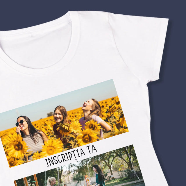 Colaj De Fotografii: 2 Fotografii Cu Inscripție - Tricou Pentru Femei