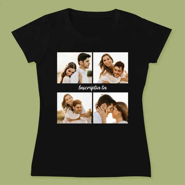 Colaj De Fotografii: 4 Fotografii Cu Inscripție - Tricou Pentru Femei