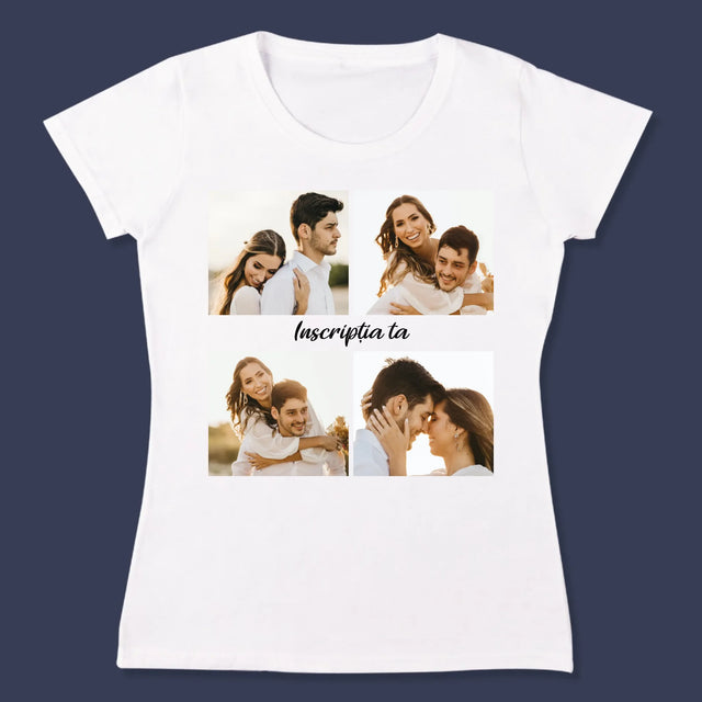 Colaj De Fotografii: 4 Fotografii Cu Inscripție - Tricou Pentru Femei