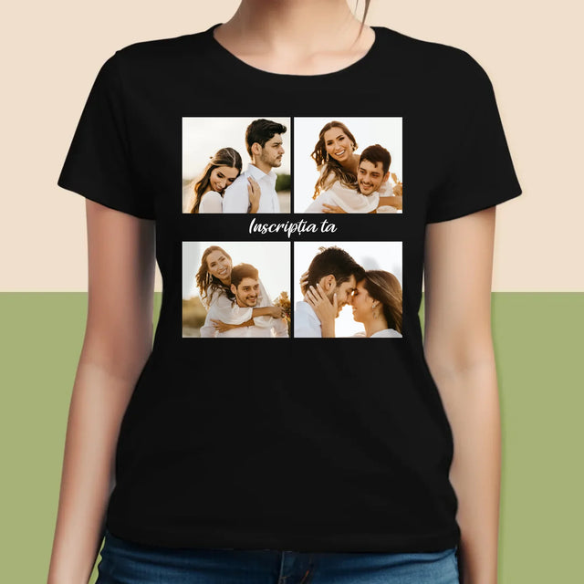 Colaj De Fotografii: 4 Fotografii Cu Inscripție - Tricou Pentru Femei