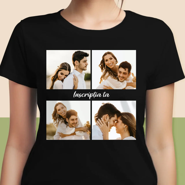 Colaj De Fotografii: 4 Fotografii Cu Inscripție - Tricou Pentru Femei