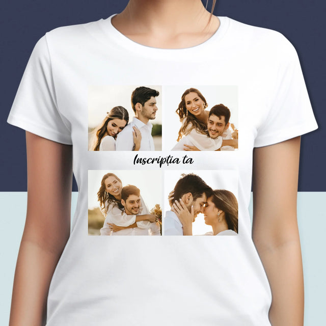 Colaj De Fotografii: 4 Fotografii Cu Inscripție - Tricou Pentru Femei