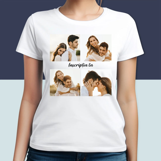 Colaj De Fotografii: 4 Fotografii Cu Inscripție - Tricou Pentru Femei