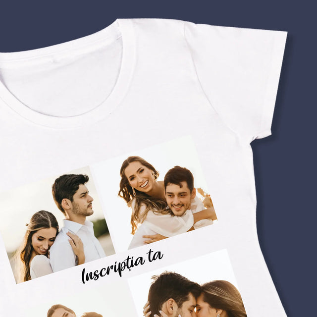 Colaj De Fotografii: 4 Fotografii Cu Inscripție - Tricou Pentru Femei