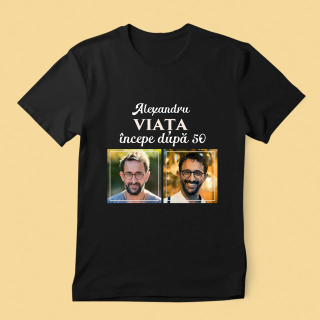Colaj De Fotografii: Viața Începe După 50 - Tricou Pentru Bărbați