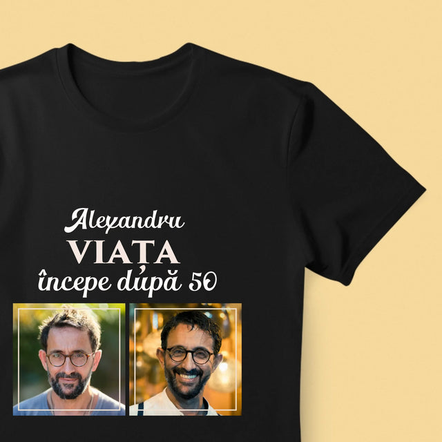 Colaj De Fotografii: Viața Începe După 50 - Tricou Pentru Bărbați