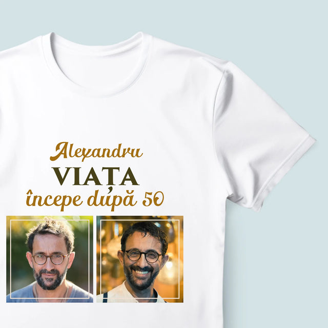 Colaj De Fotografii: Viața Începe După 50 - Tricou Pentru Bărbați