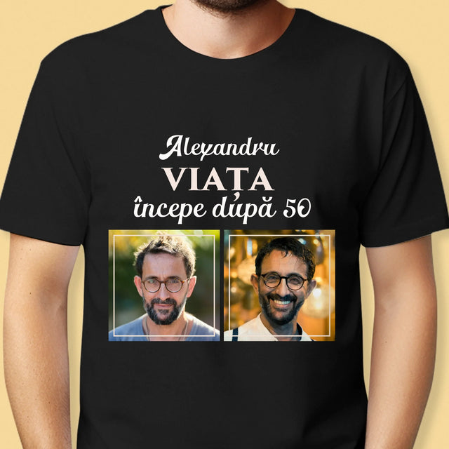 Colaj De Fotografii: Viața Începe După 50 - Tricou Pentru Bărbați