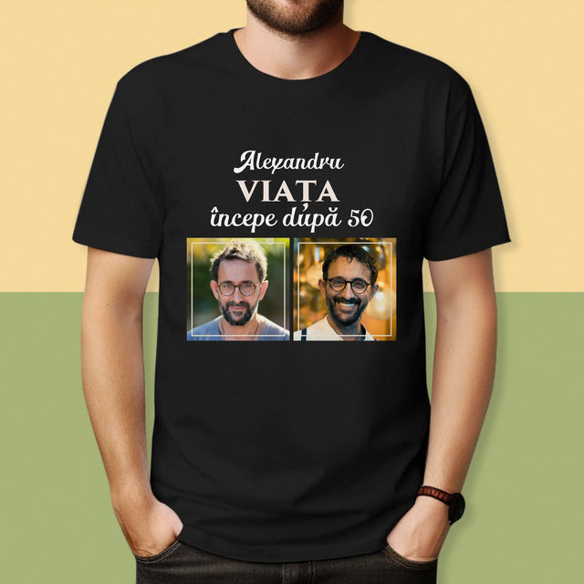 Colaj De Fotografii: Viața Începe După 50 - Tricou Pentru Bărbați