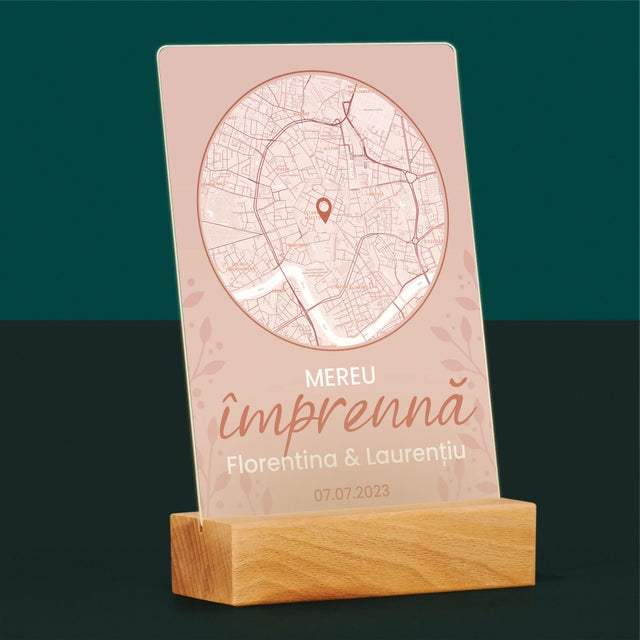 Mapa Miasta: Na Zawsze Razem - Wydruk Na Szkle Akrylowym | RO