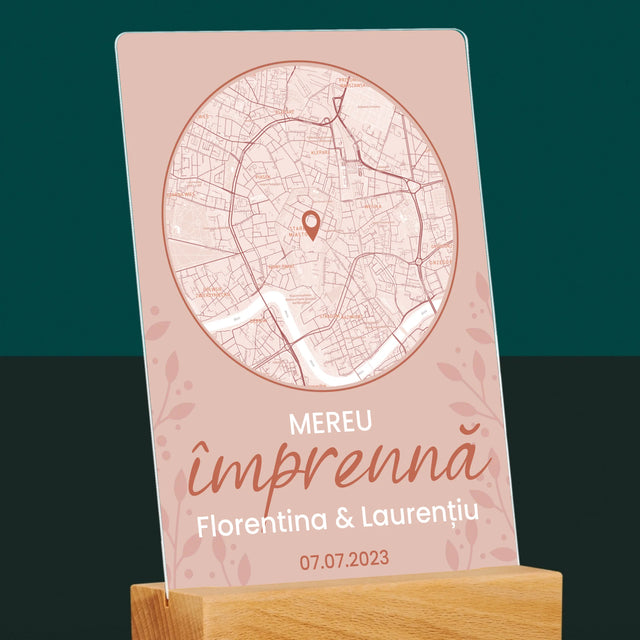 Mapa Miasta: Na Zawsze Razem - Wydruk Na Szkle Akrylowym | RO