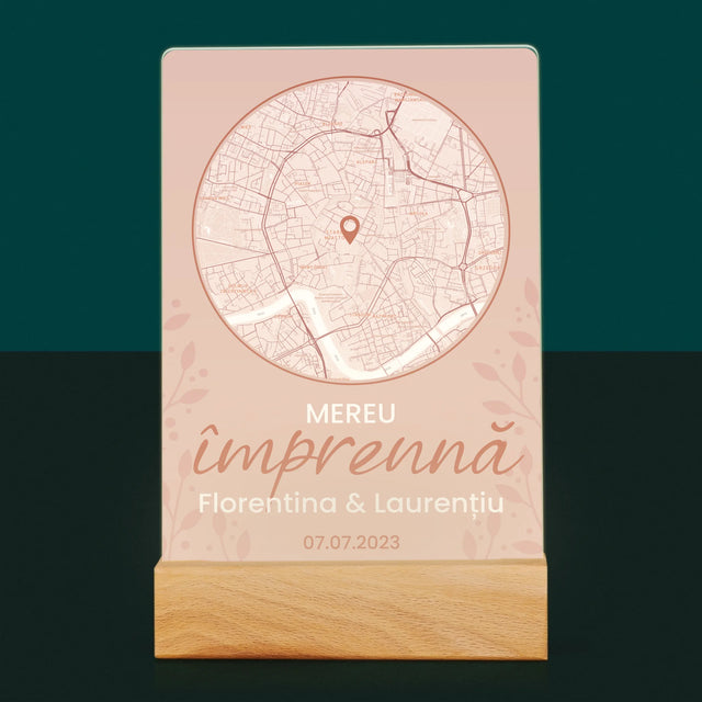 Mapa Miasta: Na Zawsze Razem - Wydruk Na Szkle Akrylowym | RO