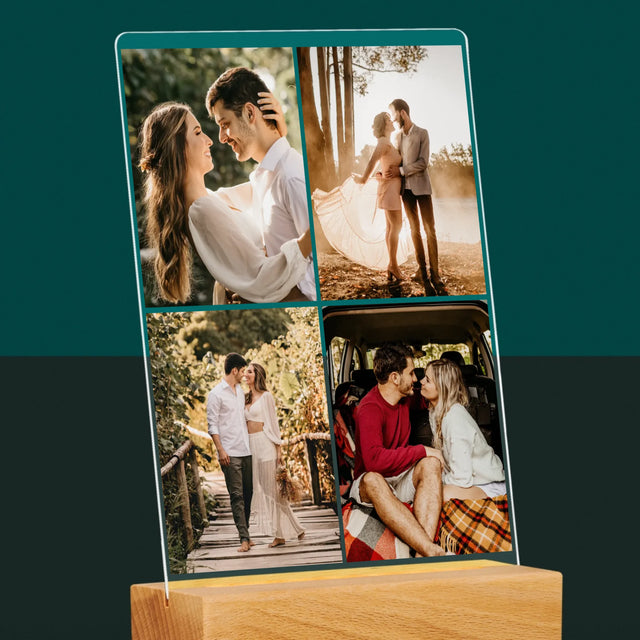 Colaj De Fotografii: 4 Fotografii - Imprimare Pe Sticlă Acrilică (Verticală)