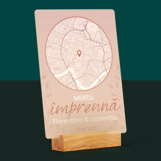 Mapa Miasta: Na Zawsze Razem - Wydruk Na Szkle Akrylowym | RO