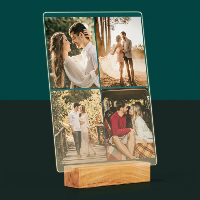 Colaj De Fotografii: 4 Fotografii - Imprimare Pe Sticlă Acrilică (Verticală)