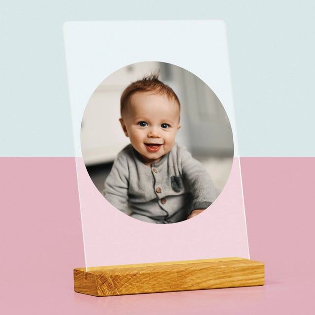 Fotografie Si Semnătură: Fotografie În Cerc - Imprimare Pe Sticlă Acrilică (Verticală)