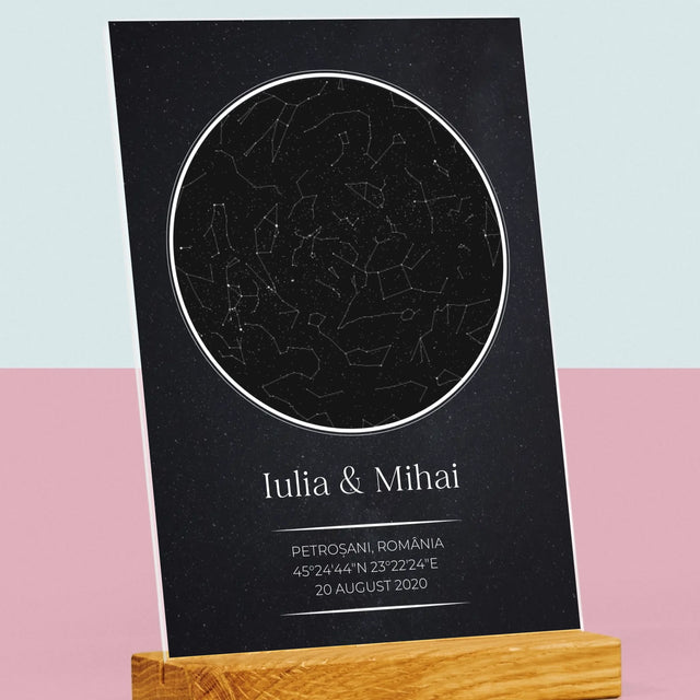 Harta Stelelor: Harta Stelelor: Pentru Îndrăgostiți - Imprimare Pe Sticlă Acrilică (Verticală)