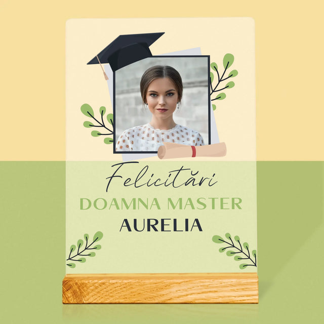 Fotografie Si Semnătură: Felicitări Master - Imprimare Pe Sticlă Acrilică (Verticală)