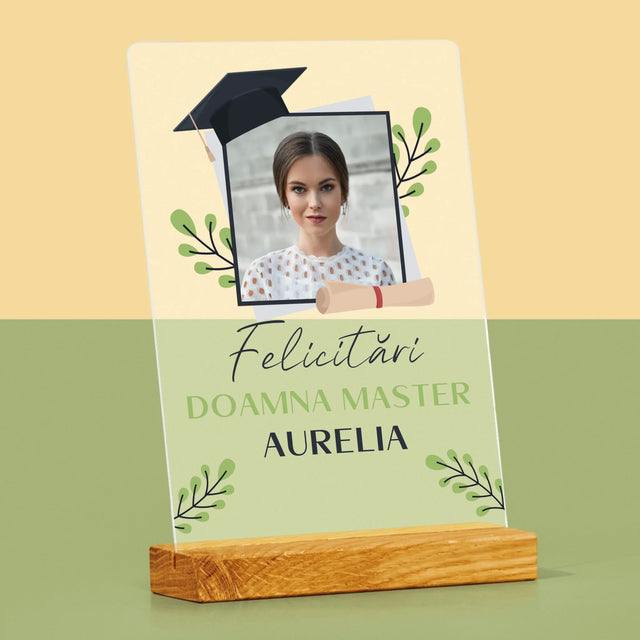 Fotografie Si Semnătură: Felicitări Master - Imprimare Pe Sticlă Acrilică (Verticală)