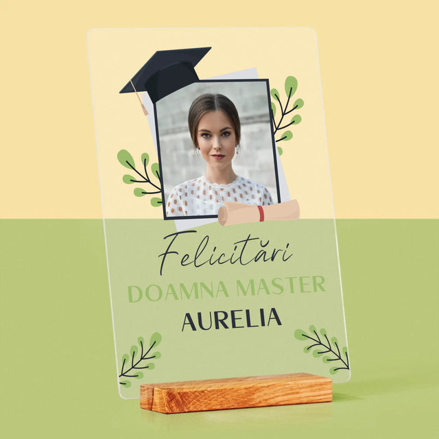 Fotografie Si Semnătură: Felicitări Master - Imprimare Pe Sticlă Acrilică (Verticală)