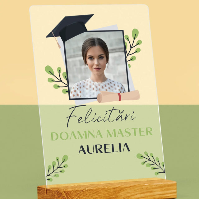 Fotografie Si Semnătură: Felicitări Master - Imprimare Pe Sticlă Acrilică (Verticală)